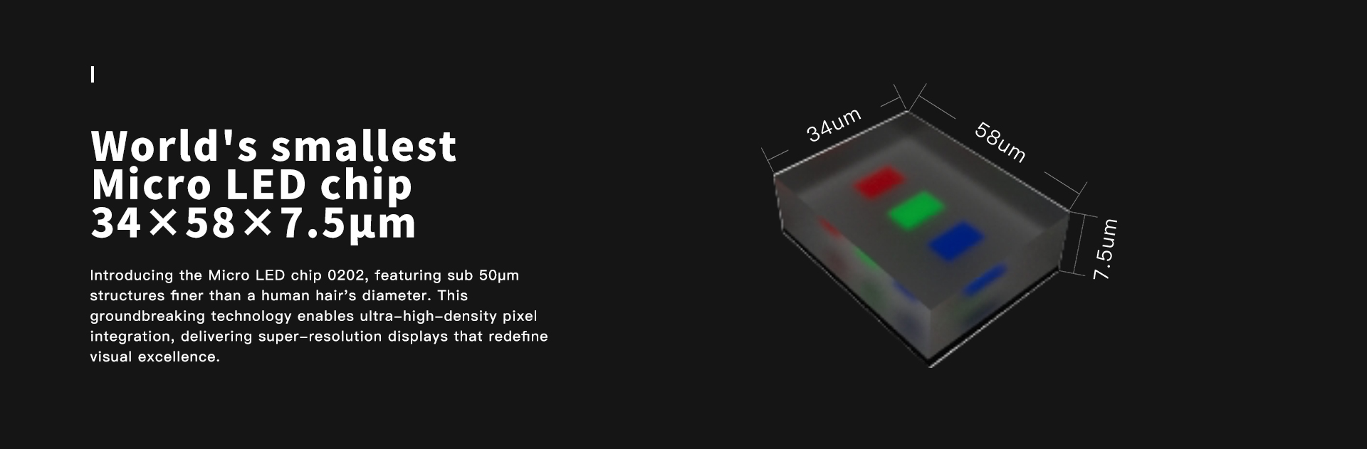 World's smallest Micro LED chip