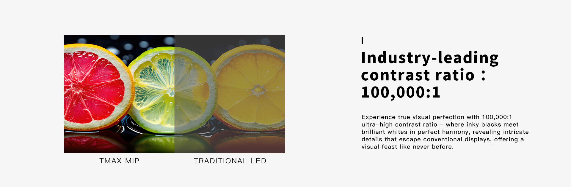 Industry-leading contrast ratio: 100,000:1