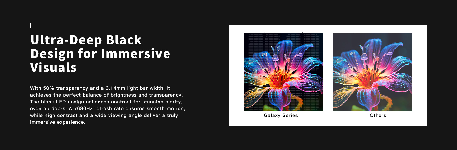 ransparent Indoor Rental Display features ultra-deep black design for immersive visuals experience