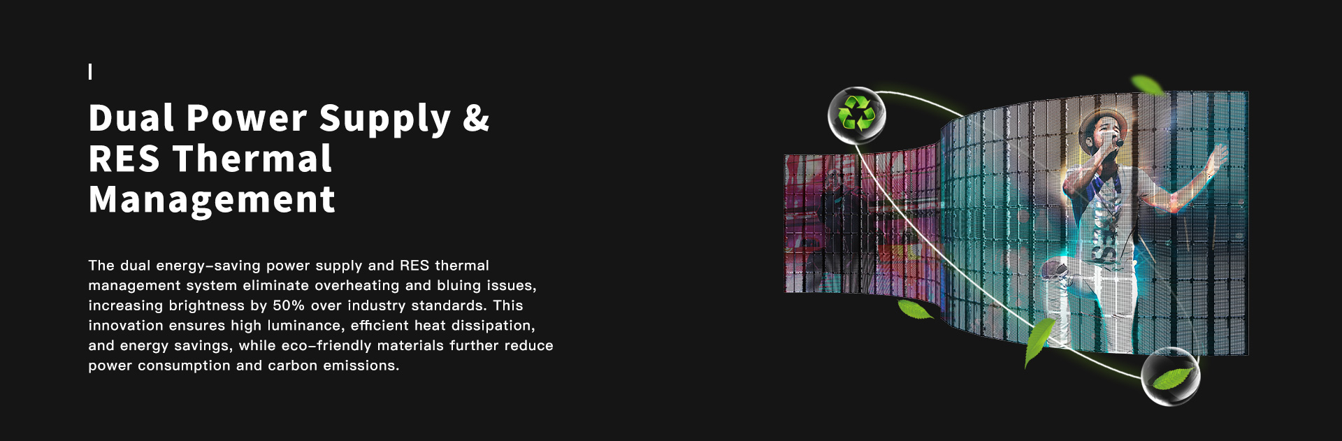 Transparent LED Display Screen Solution with dual energy-saving power supply and RES thermal management system