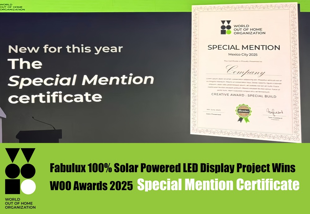 Fabulux wins the Special Mention Certificate of WOO Awards 2025