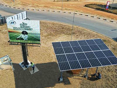 100% Solar Powered LED Billboard in Katavi, Tanzania | WOO Sustainability Award Finalist